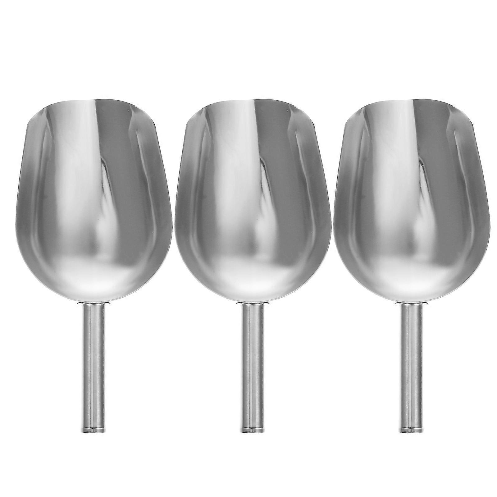 Stainless Steel Ice Scoop Set of 3 Perfect for Kitchen Use Silver Color 27x11.5cm