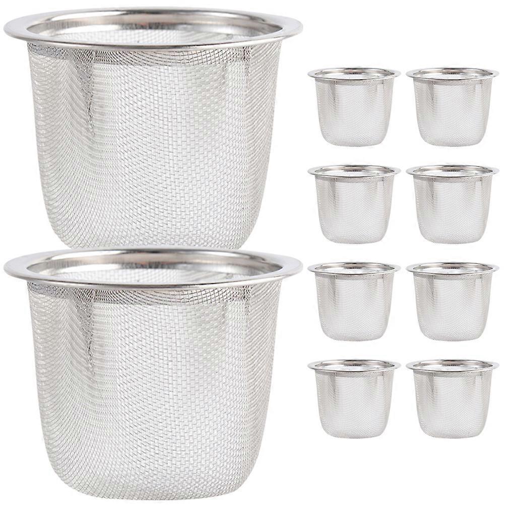 Stainless Steel Fine Mesh Tea Strainer for Home Use Silver Color 10 Pieces