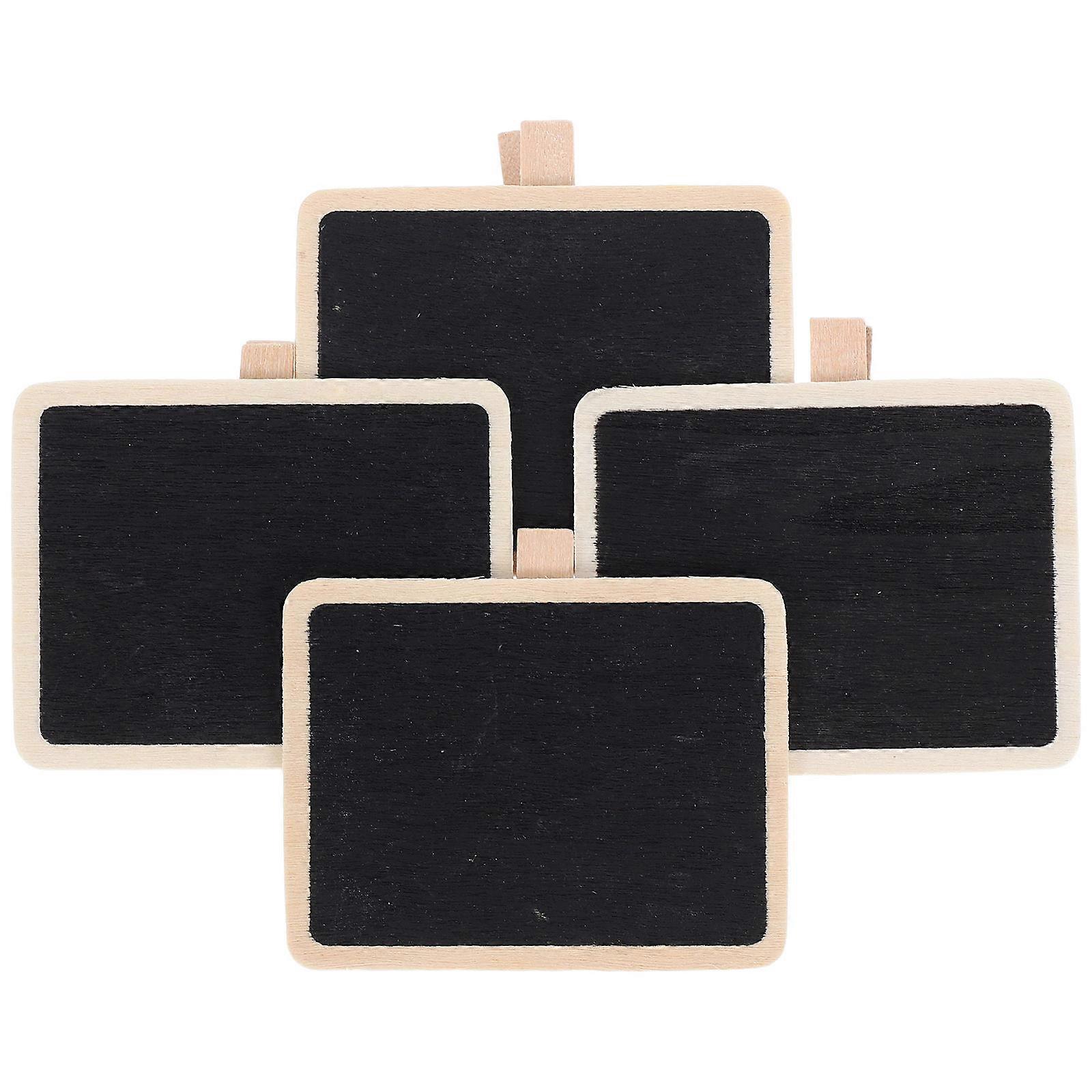 Wooden Mini Blackboard Clips for Home Decor and Notes Black Color Multifunctional Design 4pcs