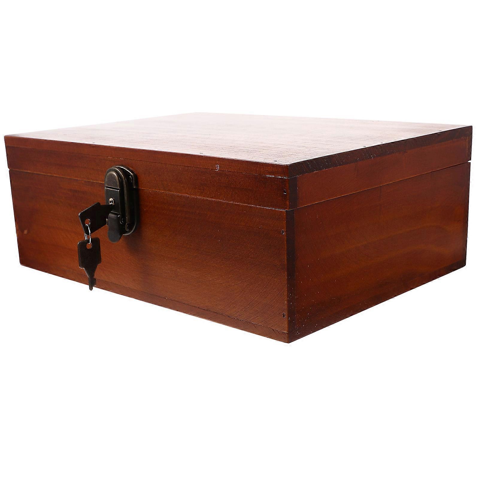 Wooden Jewelry Box with Lock, Retro Japanese Style, Sturdy Keepsake Organizer for Ample Jewelry and Trinket Storage, Decorative Home Accessory