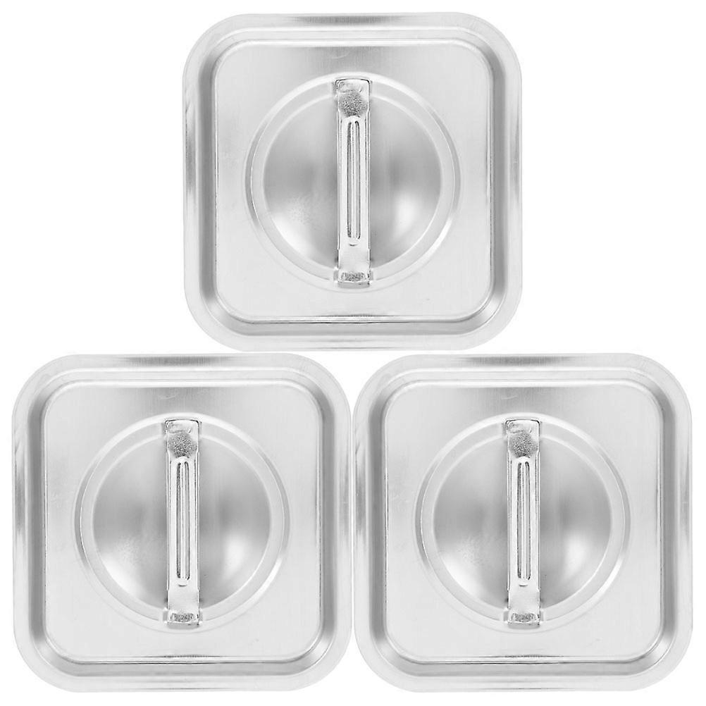 3pcs Stainless Steel Condiment Containers Lids for Kitchen Pots Bowls Spice Storage Baking Space Saving Design