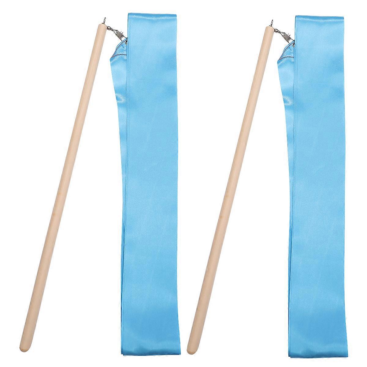 Dance Ribbon Streamers Gymnastics Ribbon Handle 4m Size 2Pcs