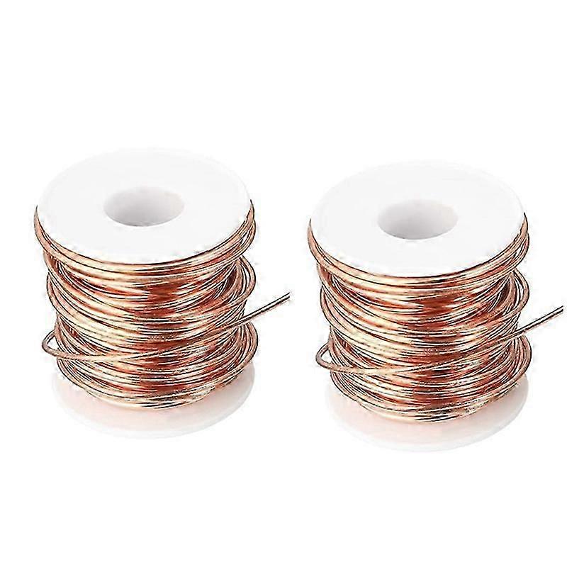 2 Rolls Soft Copper Wire Solid Bare Bendable Wire for Electroculture, Jewelry Making (12 Gauge 52.49