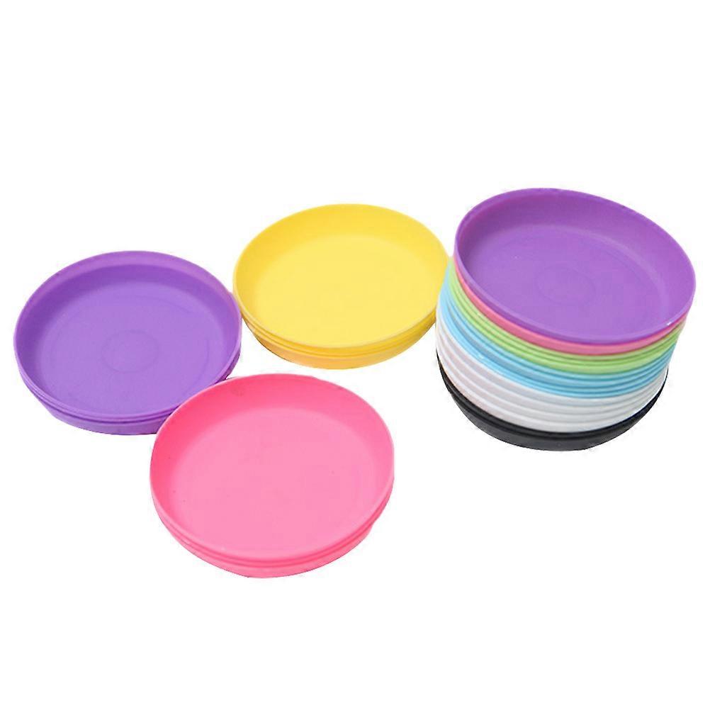 25Pcs Round Flower Pot Saucer Plastic Holder For Balcony Use Assorted Color Anti-Sun