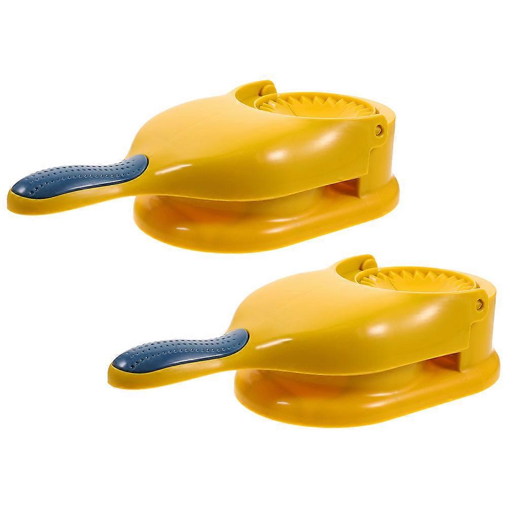 Handheld Dumpling Maker with Smooth Surface for Kitchen Use Easy to Clean PP Material Yellow Color