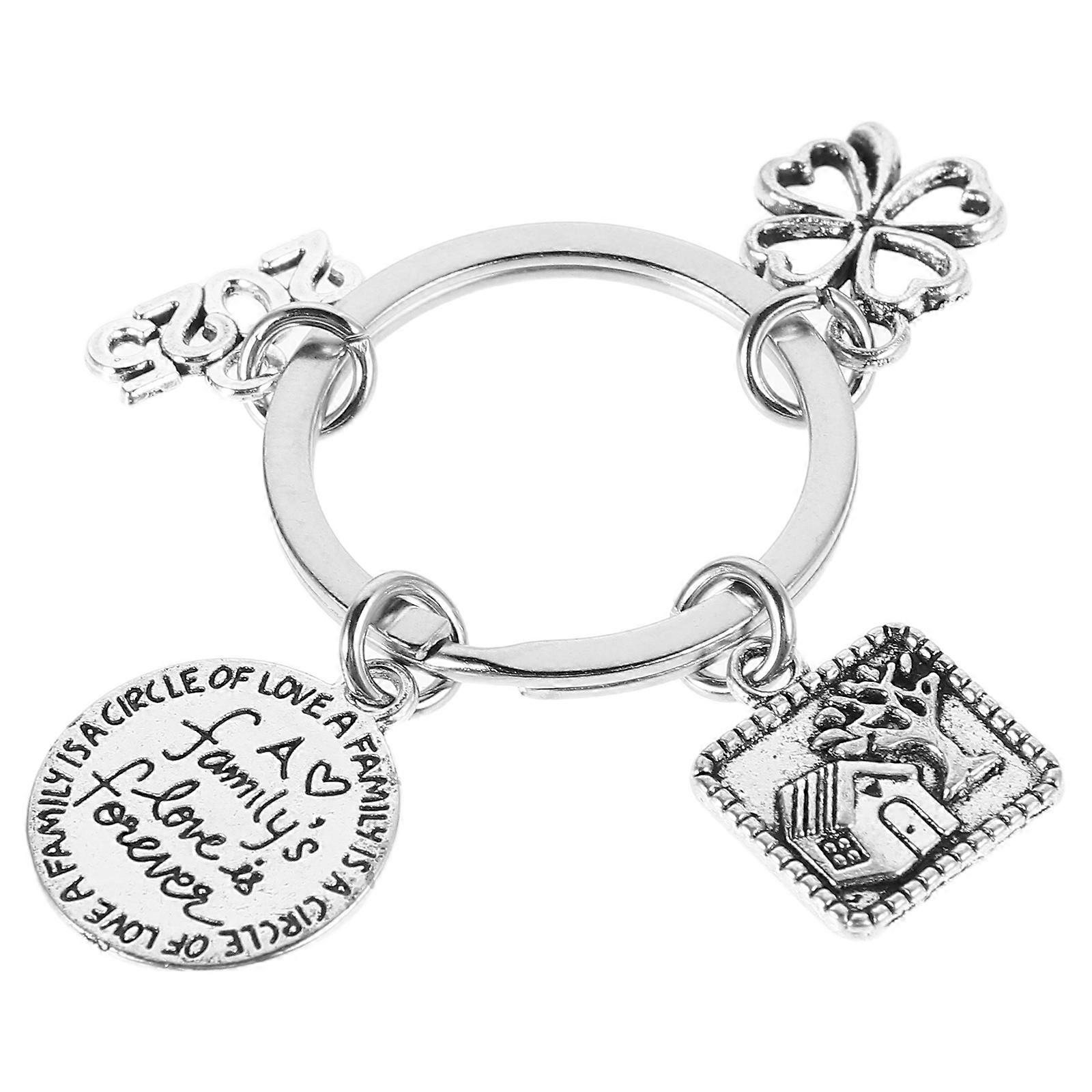 Silver Metal House Keychain with Unique Design for Decor Durable Portable Lightweight for Bags