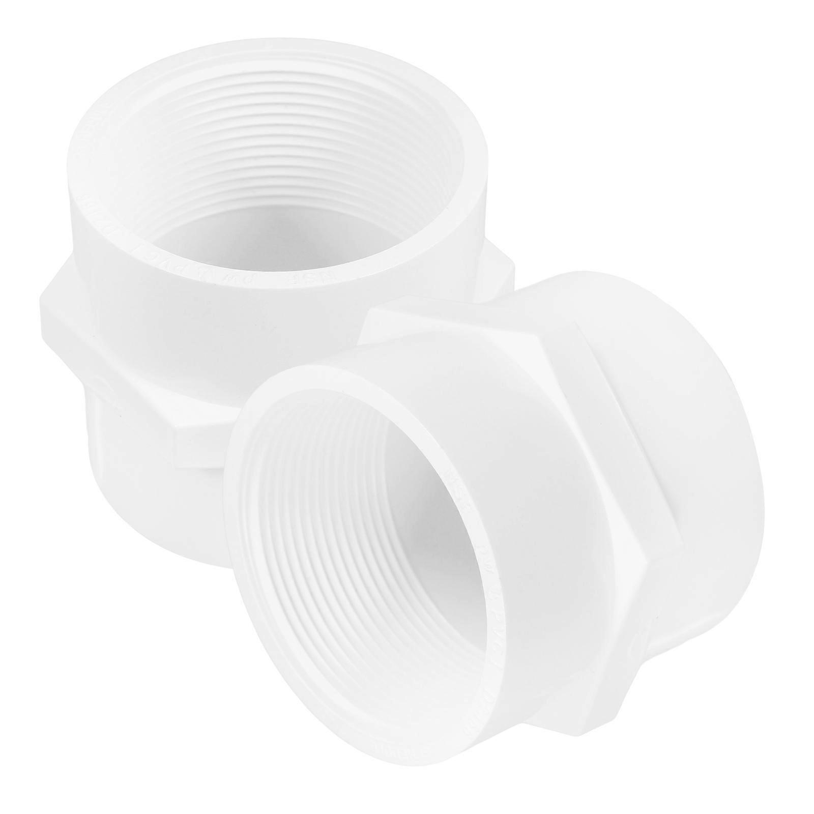 White PVC Pipe Fitting Coupling for Water Line with Durable Construction and LeakFree Connection 2 Pieces
