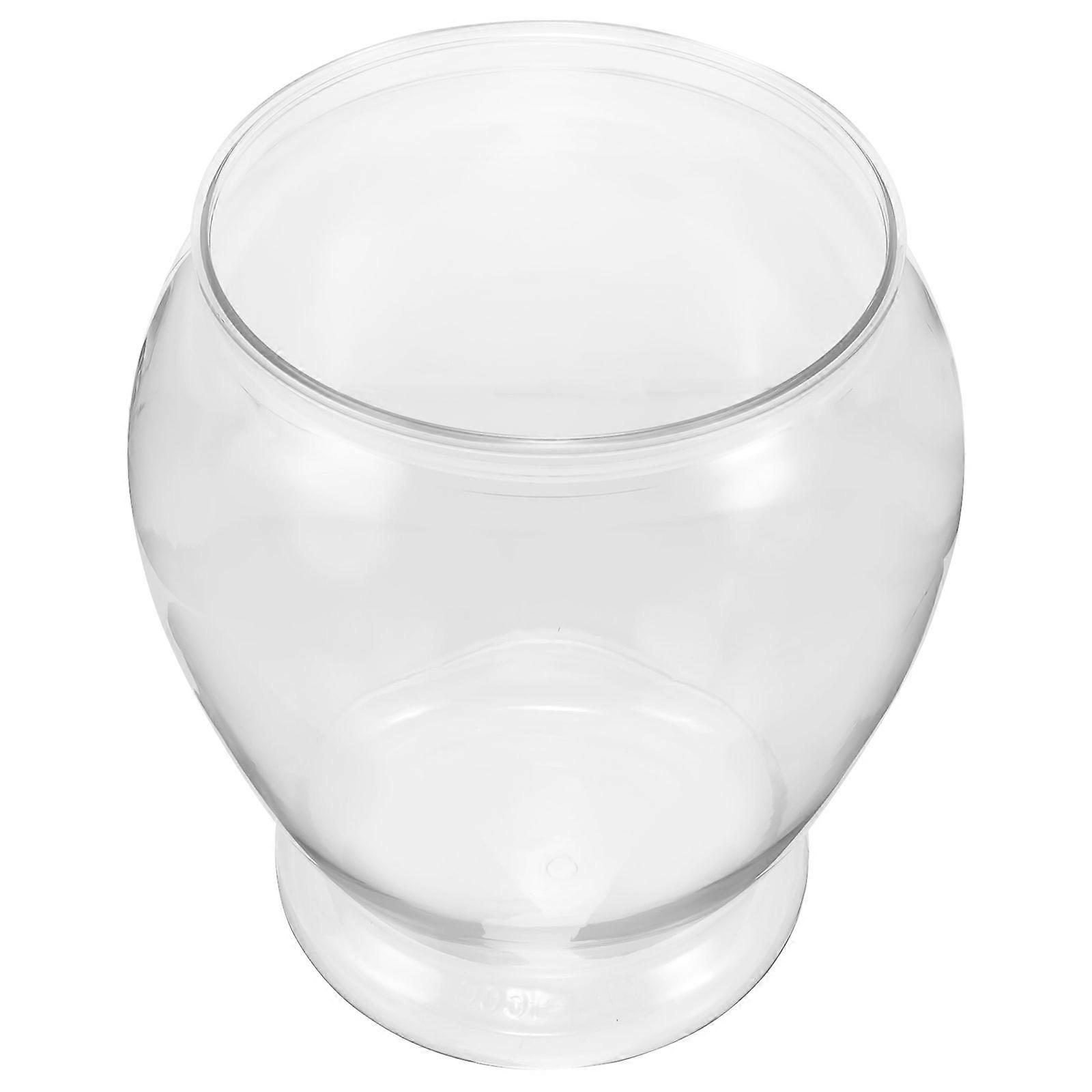 Clear Plastic Fish Bowl Desktop Small Fish Tank Party Decorative Item 22.00X20.00X20.00CM 1Pcs