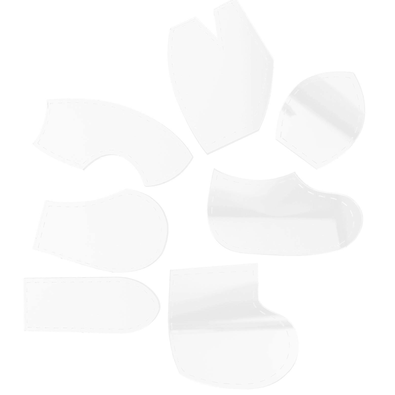 Quilting Templates for Crafts and Clothing 7 Pieces Acrylic White Templates for Home Use with Ruler
