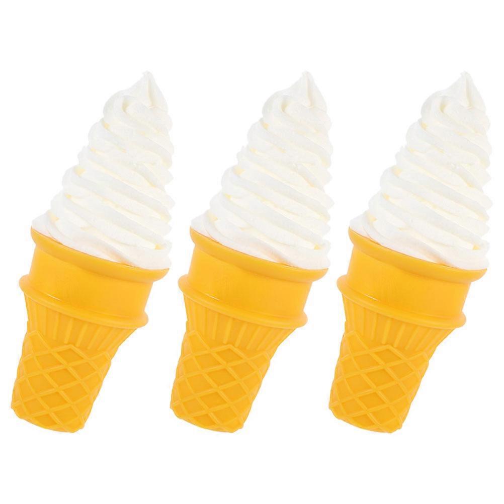 Artificial Ice Cream Model Cone for Decoration 3Pcs Simulation Prop Set