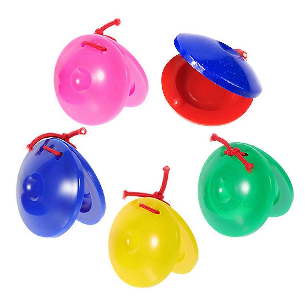 DIY Musical Instruments Castanet for Playing Made from PP Assorted Color Safe for Kids Lightweight and Easy to Grip 5pcs
