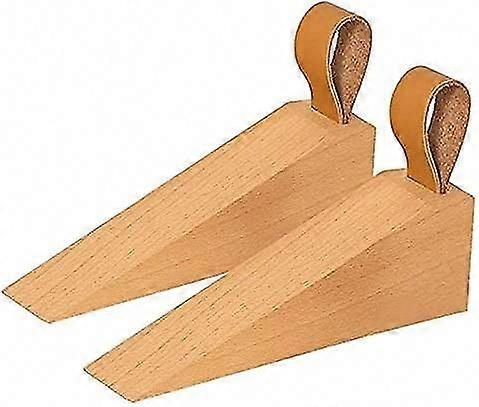 Solid Wood Door Stopper - Non-Slip, Durable 2-Piece Set for Safety & Stability