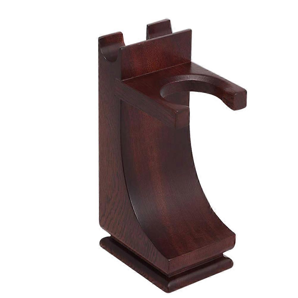 Wooden Shaving Tool Holder Stand, Durable Storage Rack for Bathroom Organization, Air Drying Shaving Brushes, Coffee Colored Design