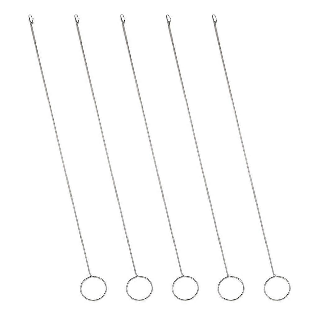 5pcs Stainless Steel Drawstring Threader Tool with Latch for DIY Clothing Projects – Ideal for Pants, Jackets, and Hoodies