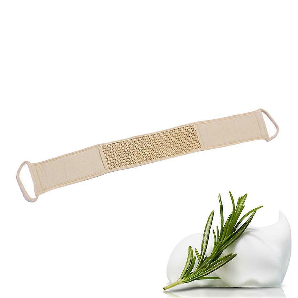 Khaki Reusable Bath Scrubber with Long Strip for Back Cleaning and Exfoliating 7.5 Inches