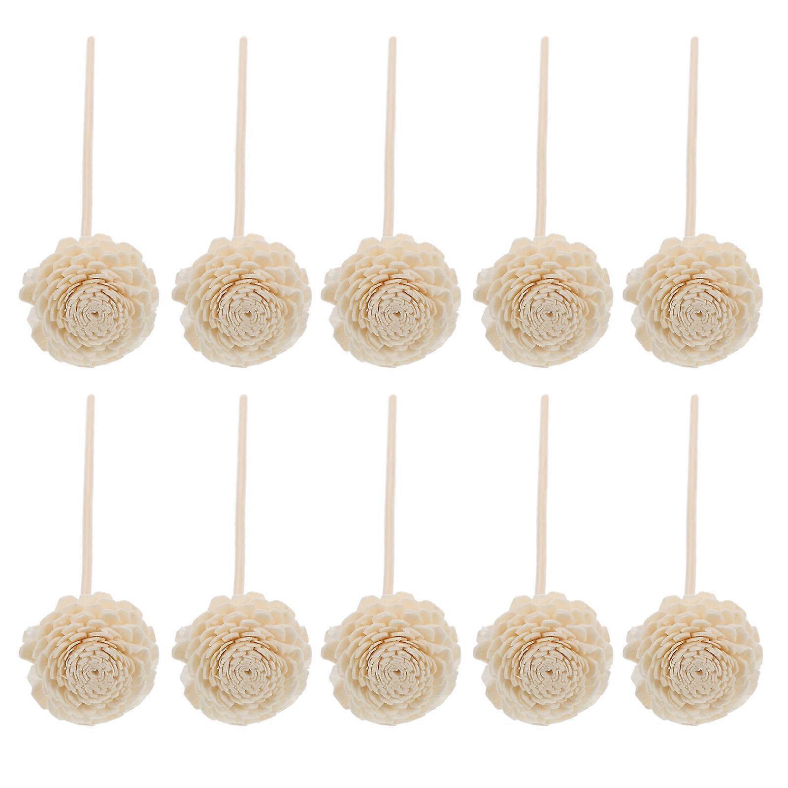 White Aromatherapy Diffuser Sticks with Flower Design for Home Decor Suitable Length 10pcs