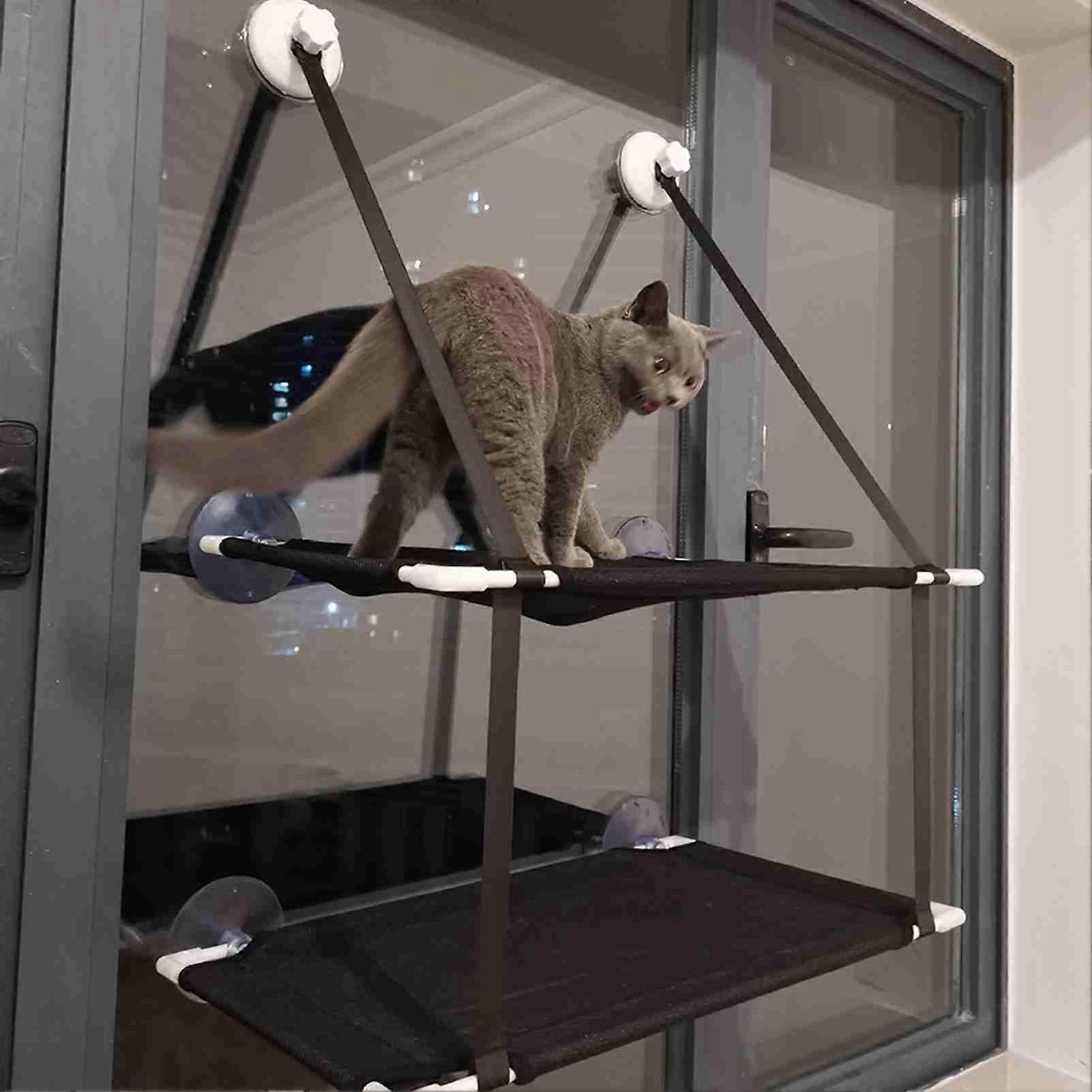 Double Layer Cat Window Hammock Cat Window Perch Strong Suction Cups Cat Hammock for Window