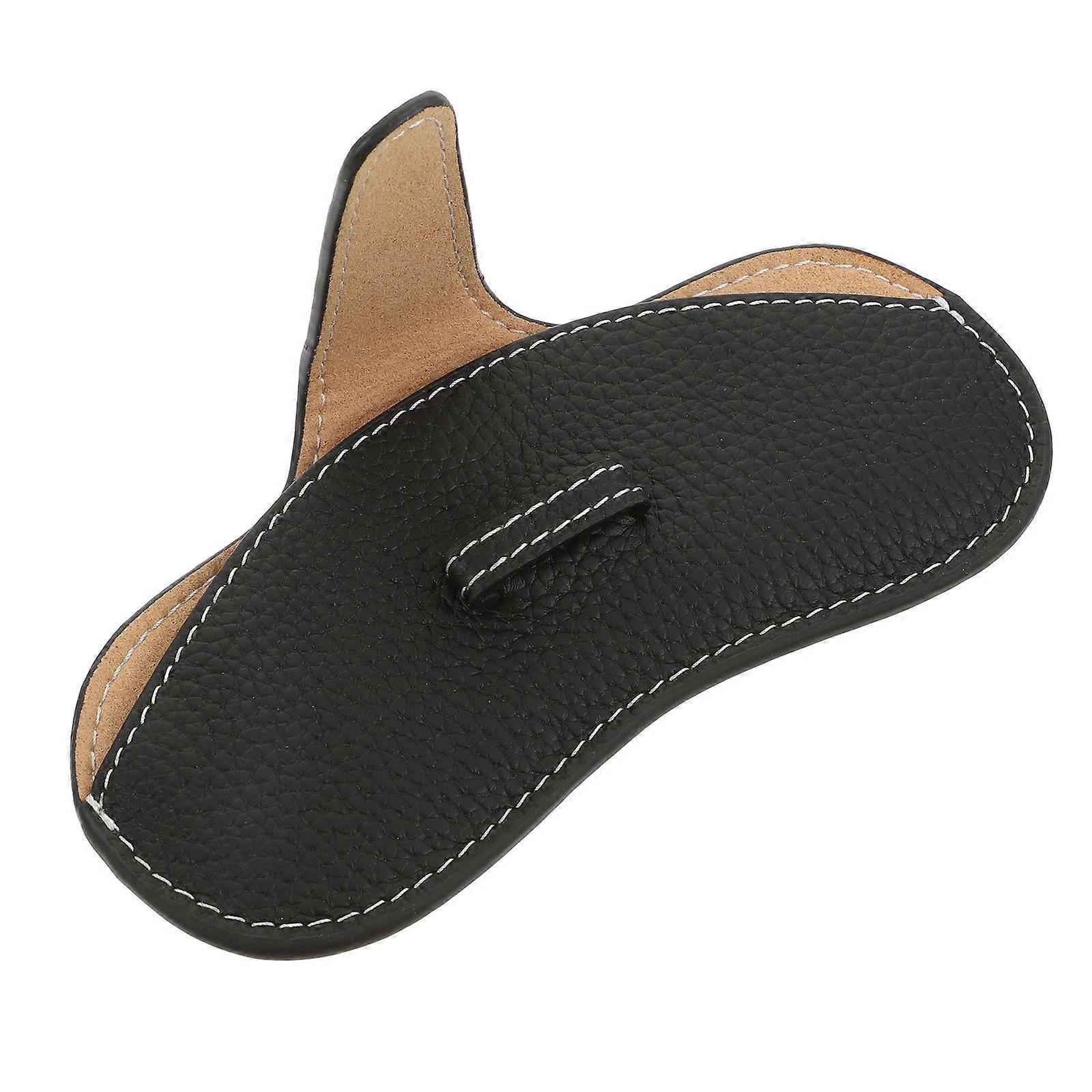 Travel Glasses Case Durable Spectacles Storage Rectangular Black Pu Protect From Scratches 1Pc