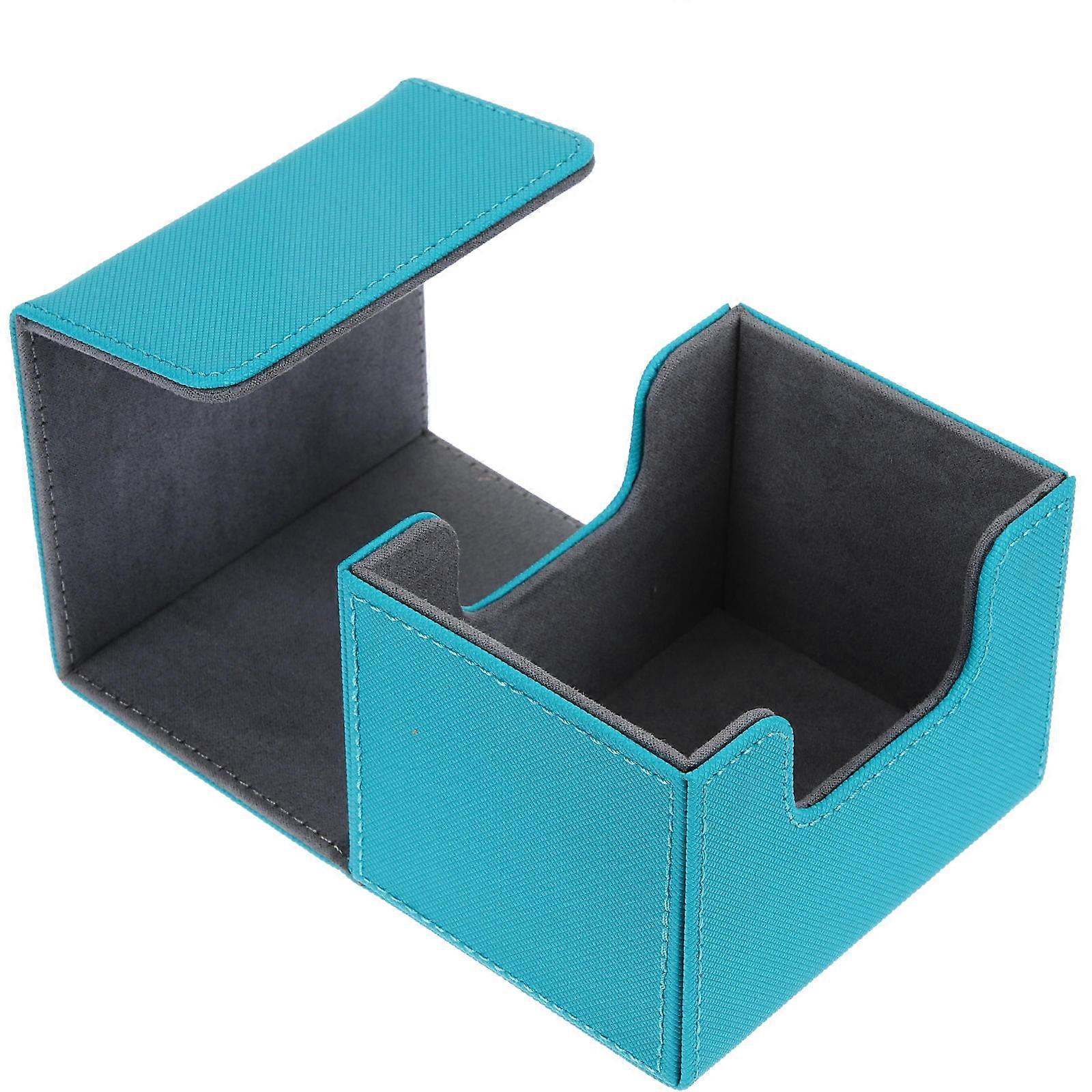 Durable PU Cards Storage Box for Collecting and Storing Various Game Cards Skyblue 7.8x5.5x2.2 inches