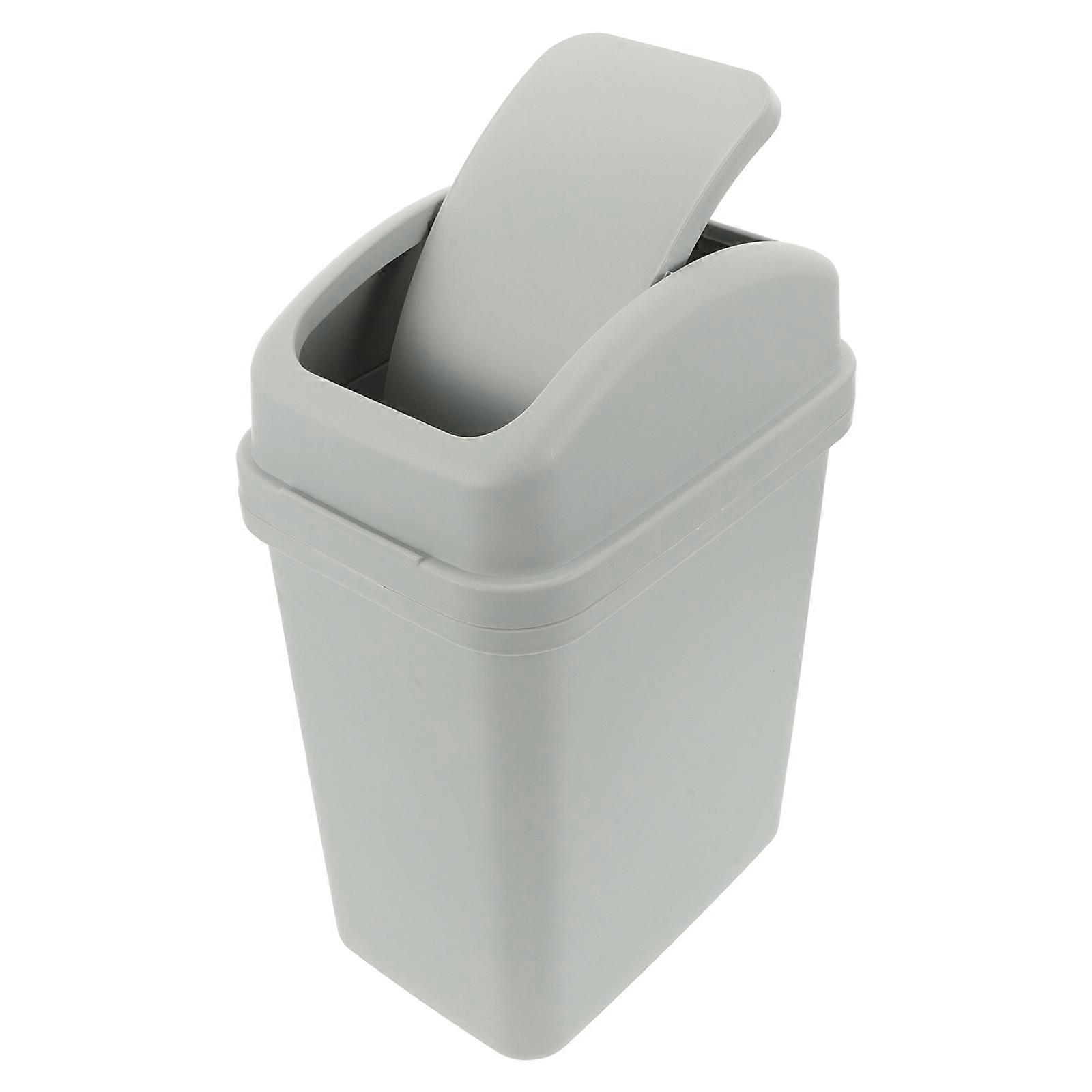 Space Saving Plastic Swing Lid Trash Can for Bathroom, Kitchen & Home – Compact Waste Bin with Stable Design and Easy Open Lid