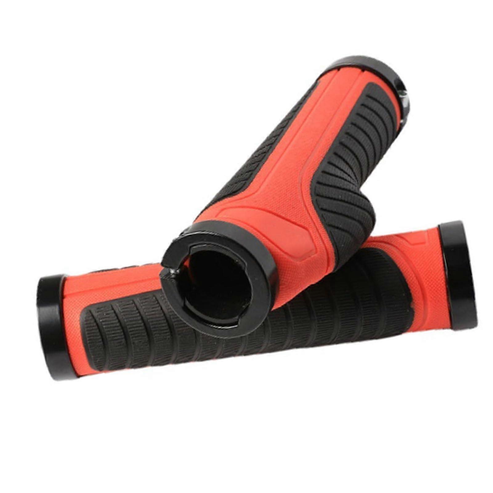 2pcs Handlebar Grip Lock with Ergonomic Breathable Slipon Grip for Bicycle
