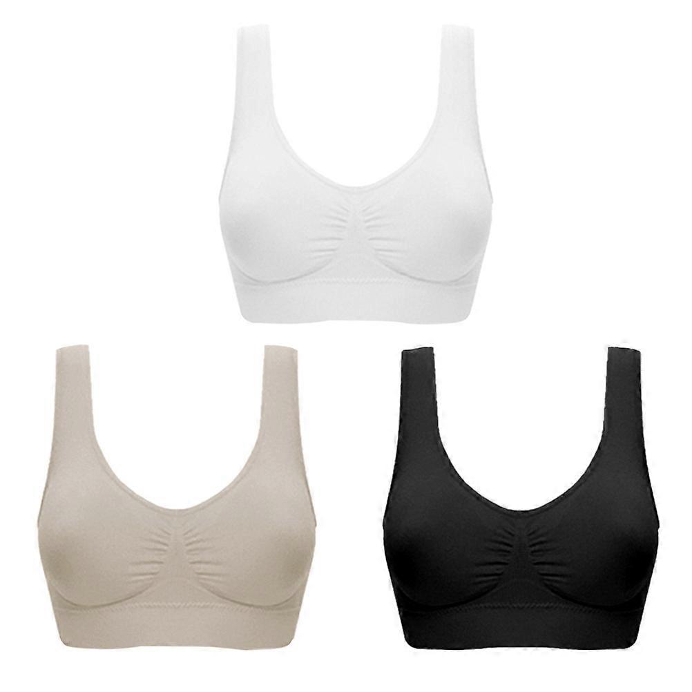 3Set Women's Breathable Sports Bras Push-Up Vests Suitable For Running Cycling Featuring Assorted Colors With Seamless Design