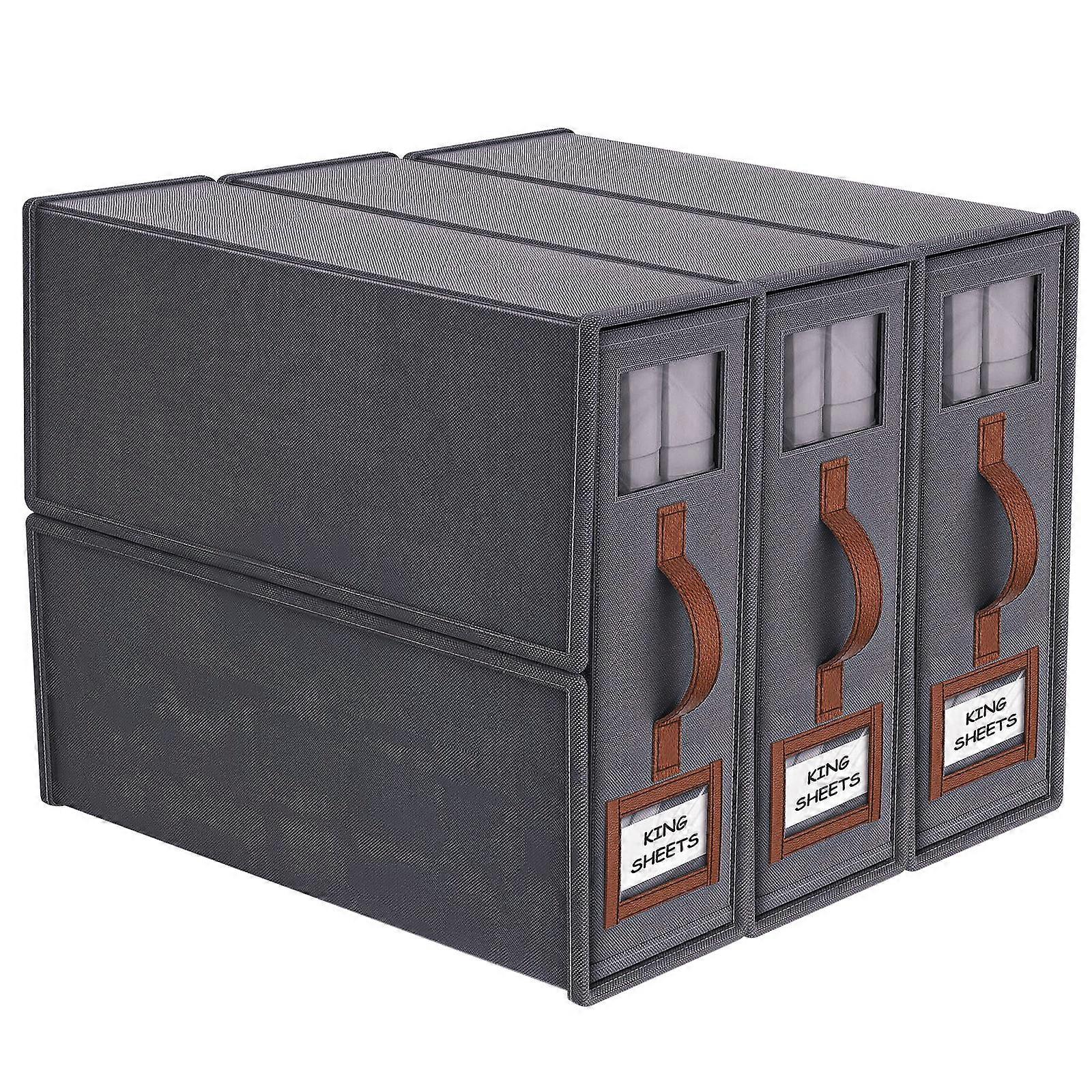 Bedding & Clothing 3pcs Gray Leather Handles