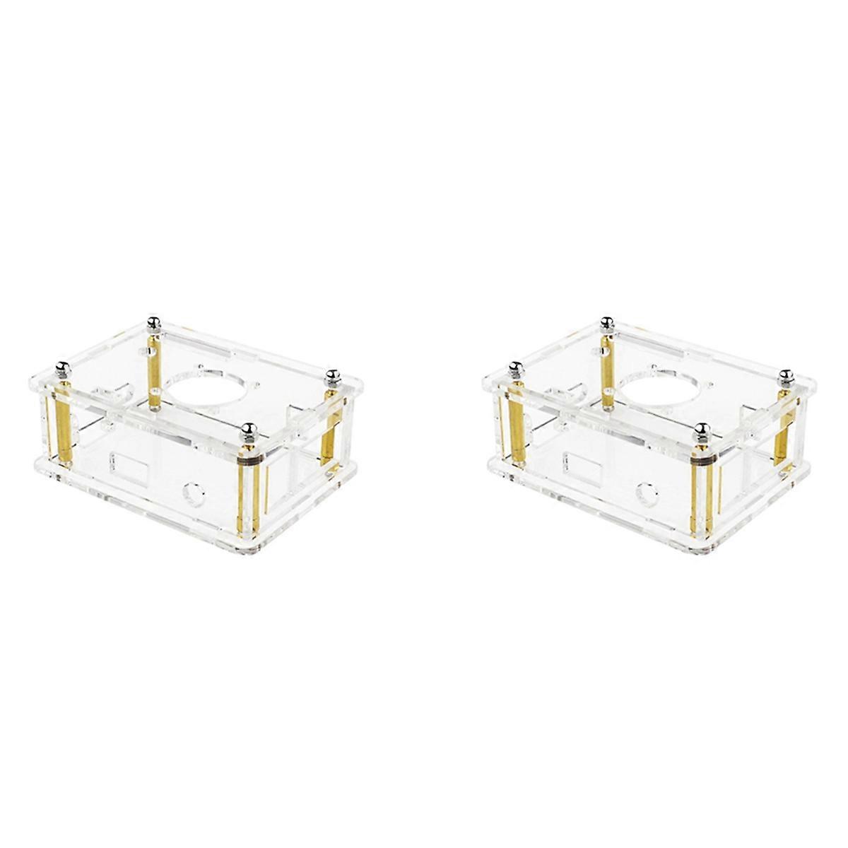 2X for 3 Case Transparent Acrylic Shell Box Enclosure for 3 Without Fan