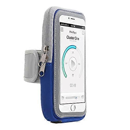 Sports Armband Upper Arm Bag for Huawei Nova 2 3 3i 4 5 5i Plus Pro, Large Compartment Jogging Arm Bag in Blue