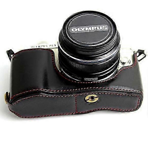 PU Leather Bottom Camera Half Case Bag for Olympus E-PL7/E-PL8/E-PL9