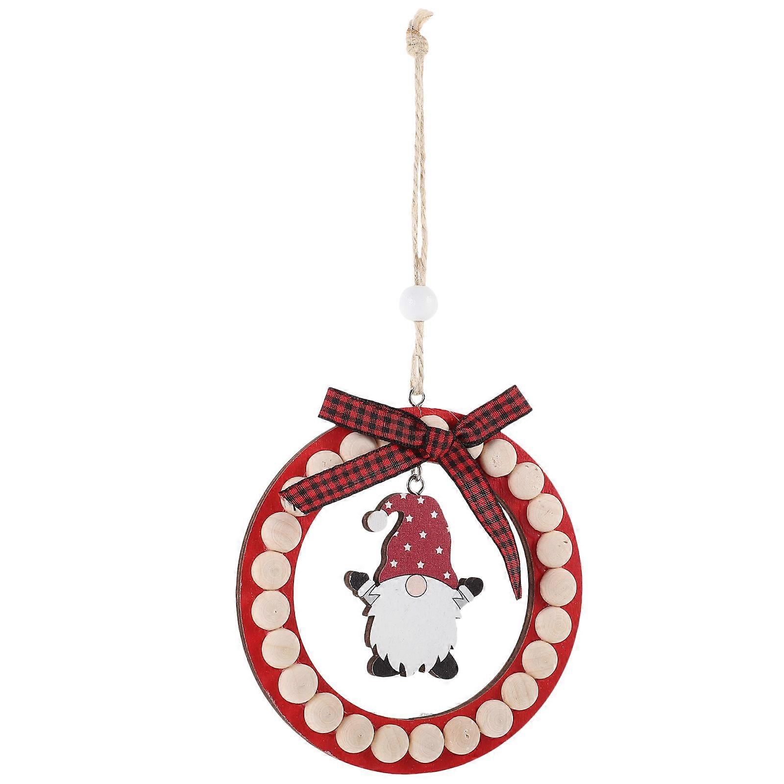 Wooden Christmas Tree Ornaments Multi-colored Round 11.5cm x 11.5cm For Holiday Decoration 1 Piece