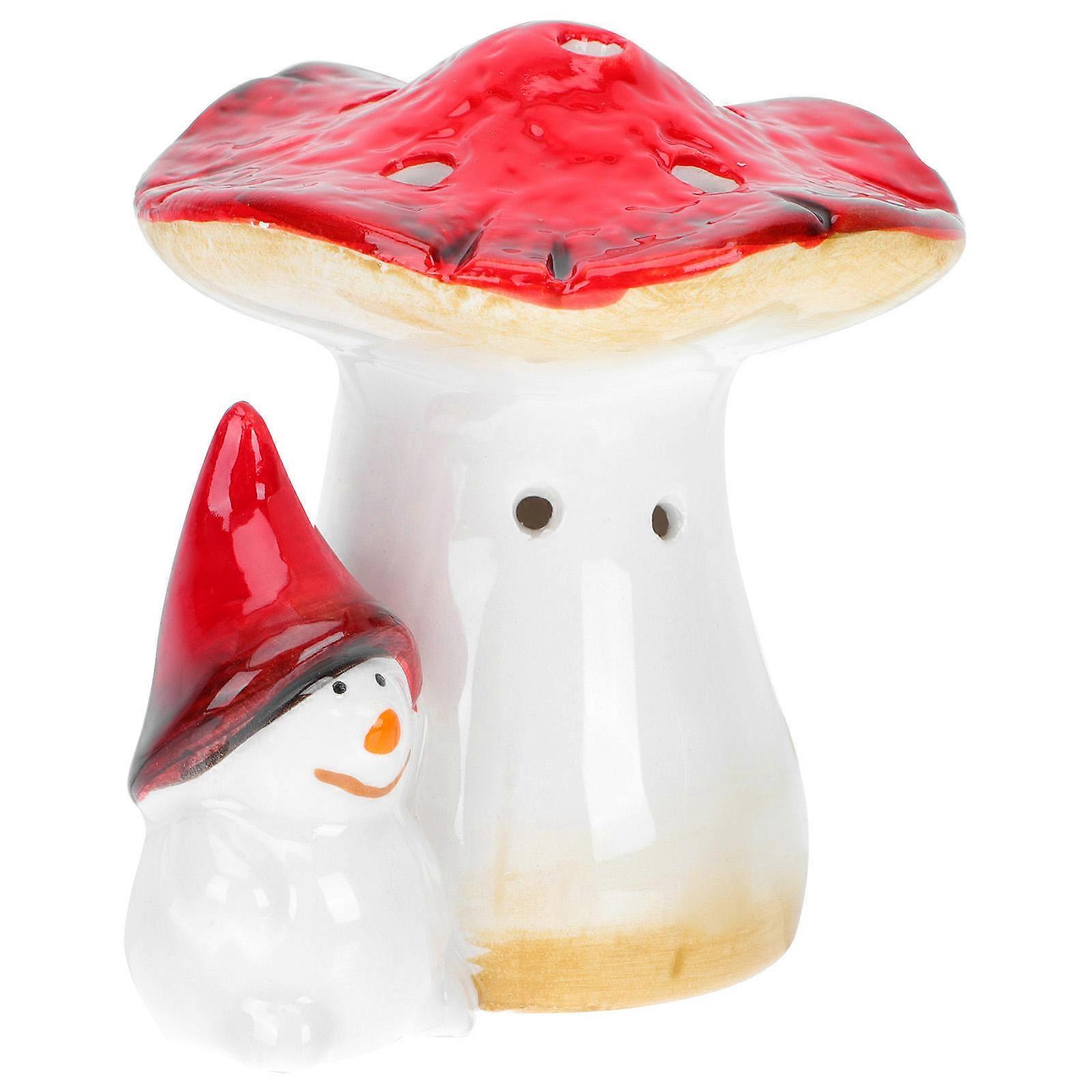 Luminous Ceramic Christmas Decor Featuring Small Retro Design Perfect For Christmas Party Decoration In Red Color 1PC