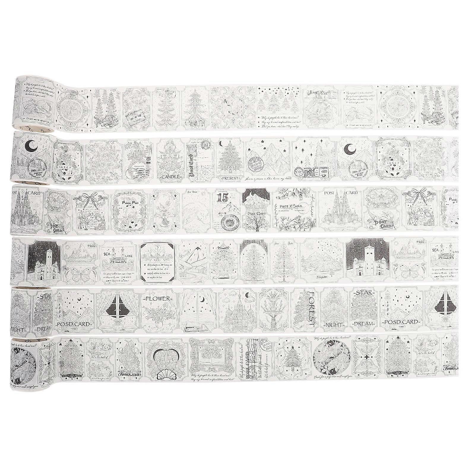 Decorative Washi Tapes 6 Rolls DIY Tapes Random Style Women Adhesive Books Notebooks Stations