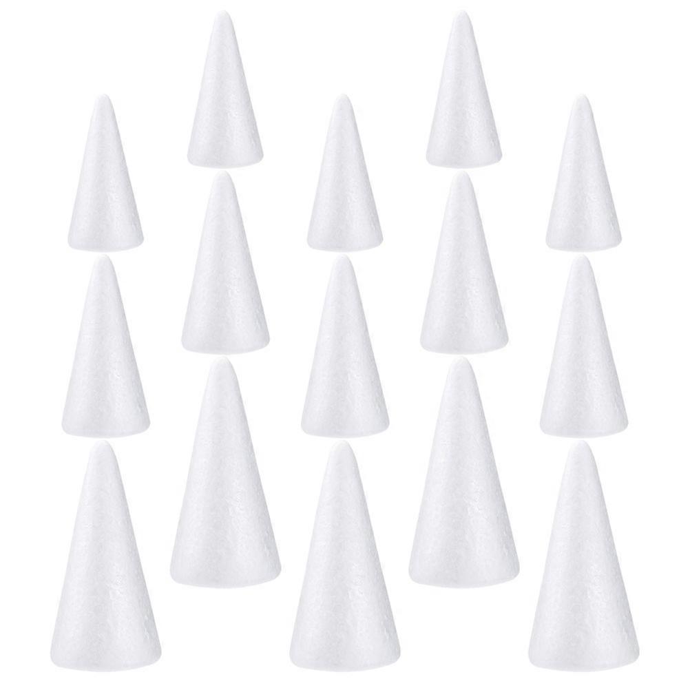 15pcs White Foam Cones for DIY Crafts, Christmas Decorations, and Creative Art Projects – Durable and Safe Design for Kindergarten and Home Use