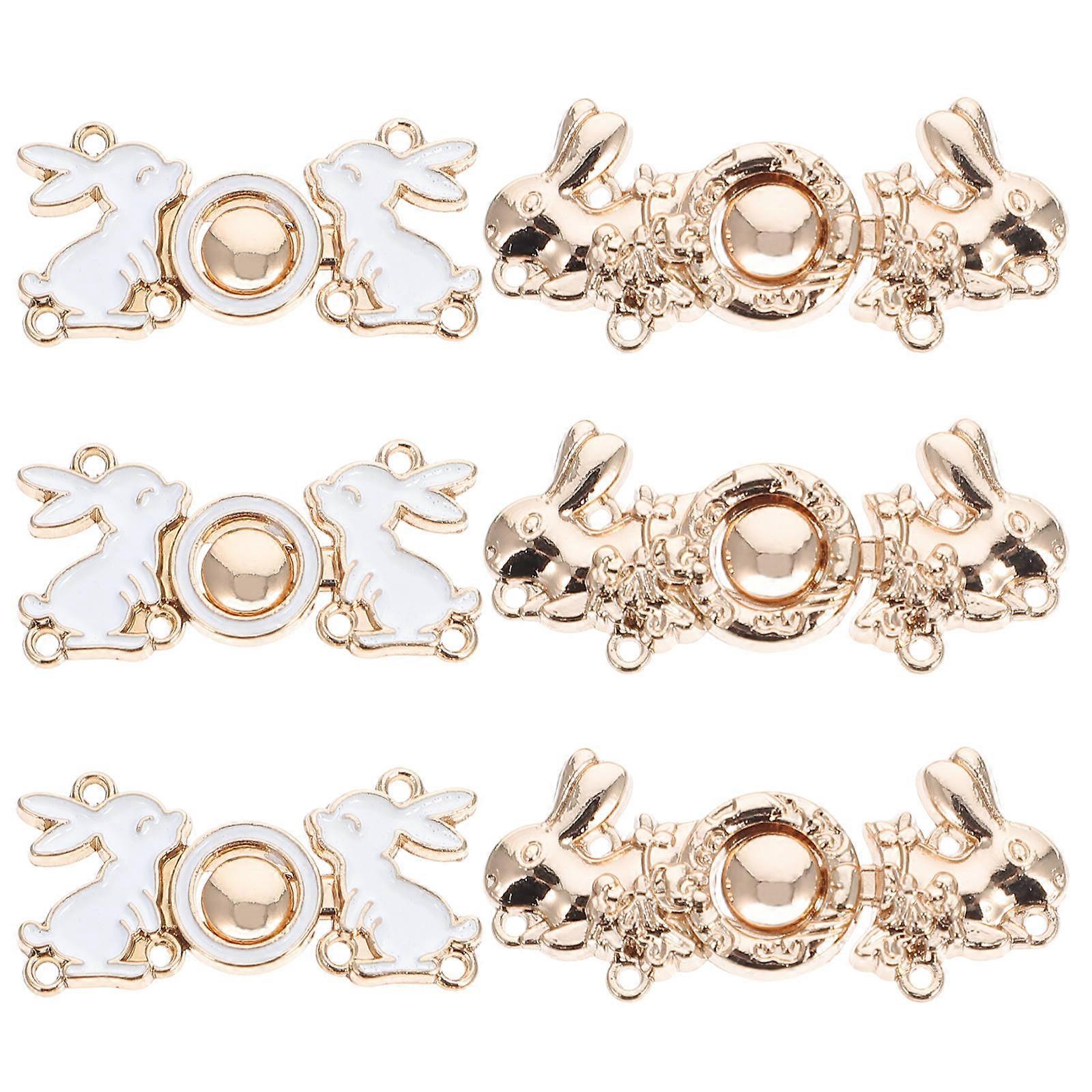 Beautiful Rabbit Shape Cloak Clips 6Pcs For Girls Formal Wear Durable Zinc Alloy Fastening Function