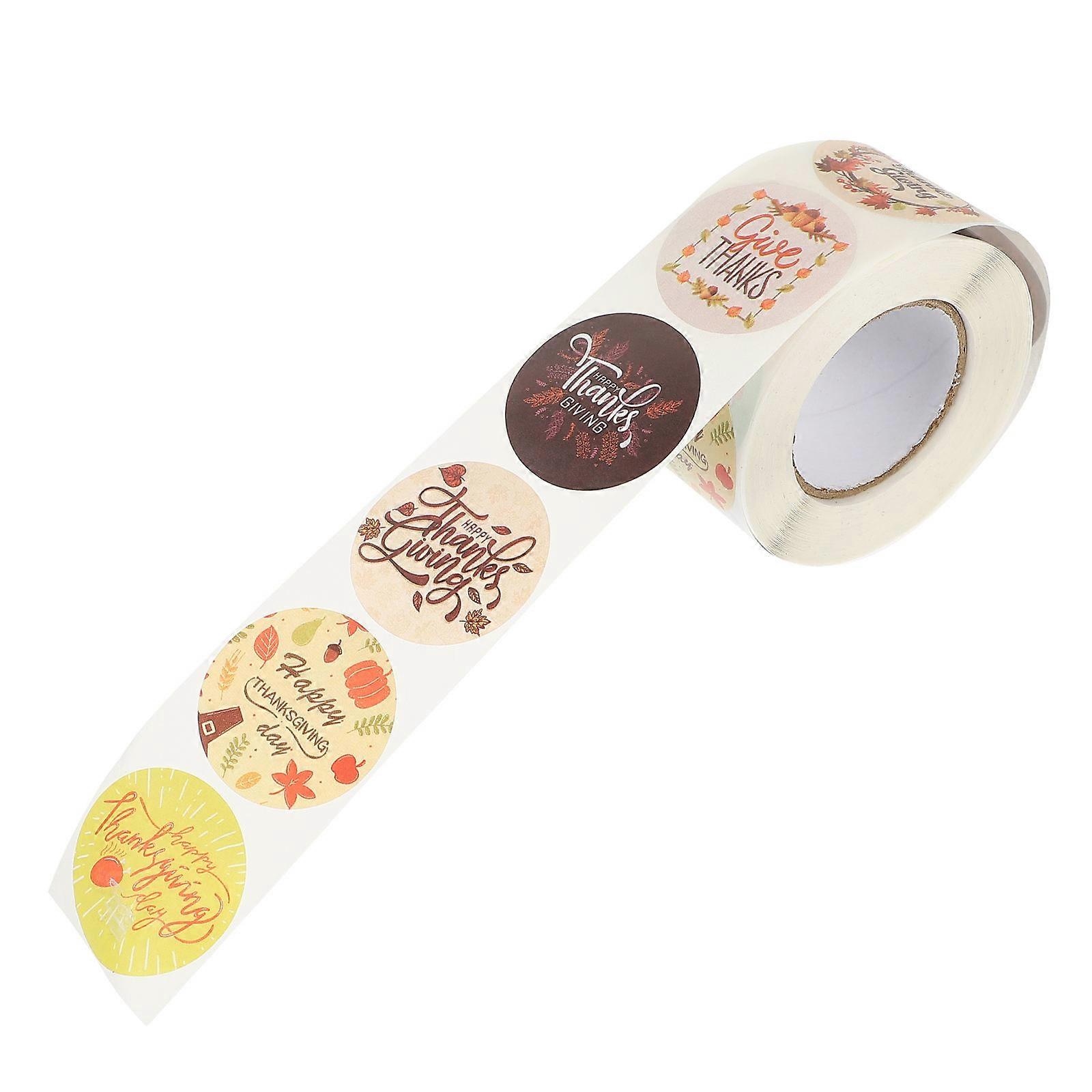 Thanksgiving Decorative Seal Stickers 1 Roll For Office Use Assorted Color Sealing 1 Roll