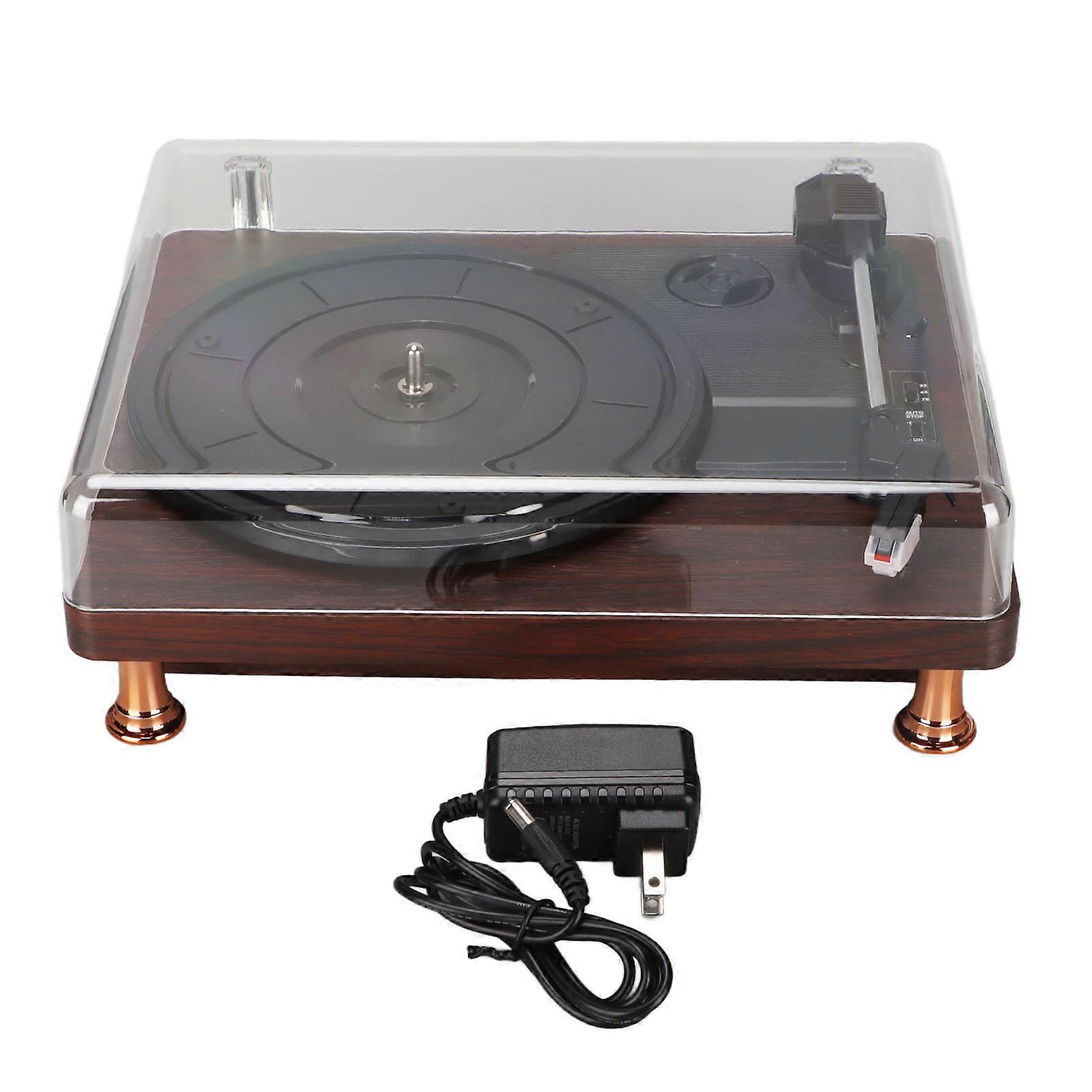 Vintage Bluetooth Record Player: 3-Speed Turntable, Clear Sound, USB Conversion, US Plug