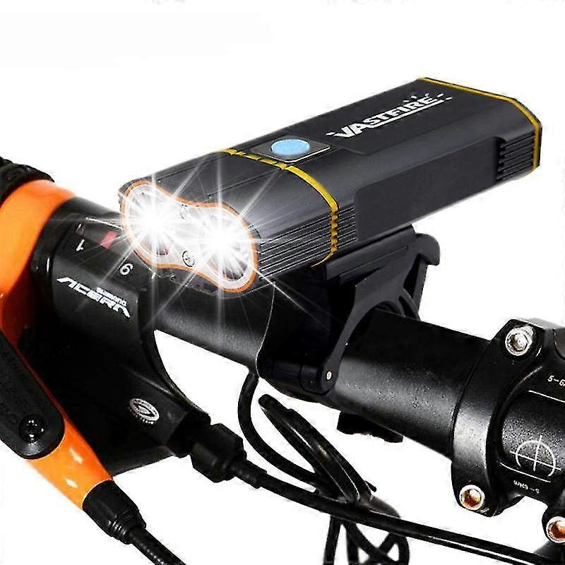 USB Rechargeable Waterproof Bike Front Light with 4 Brightness Modes & Red Safety Taillight for Bicycle Handlebar Cycling Night Riding