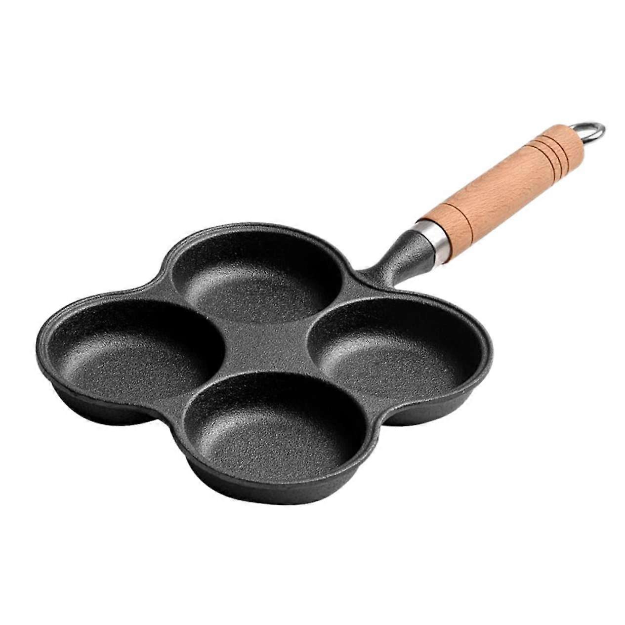 Hole Egg Cooking Tool Omelette Pan Non Stick Iron Wood Easy to Clean Use for Breakfast