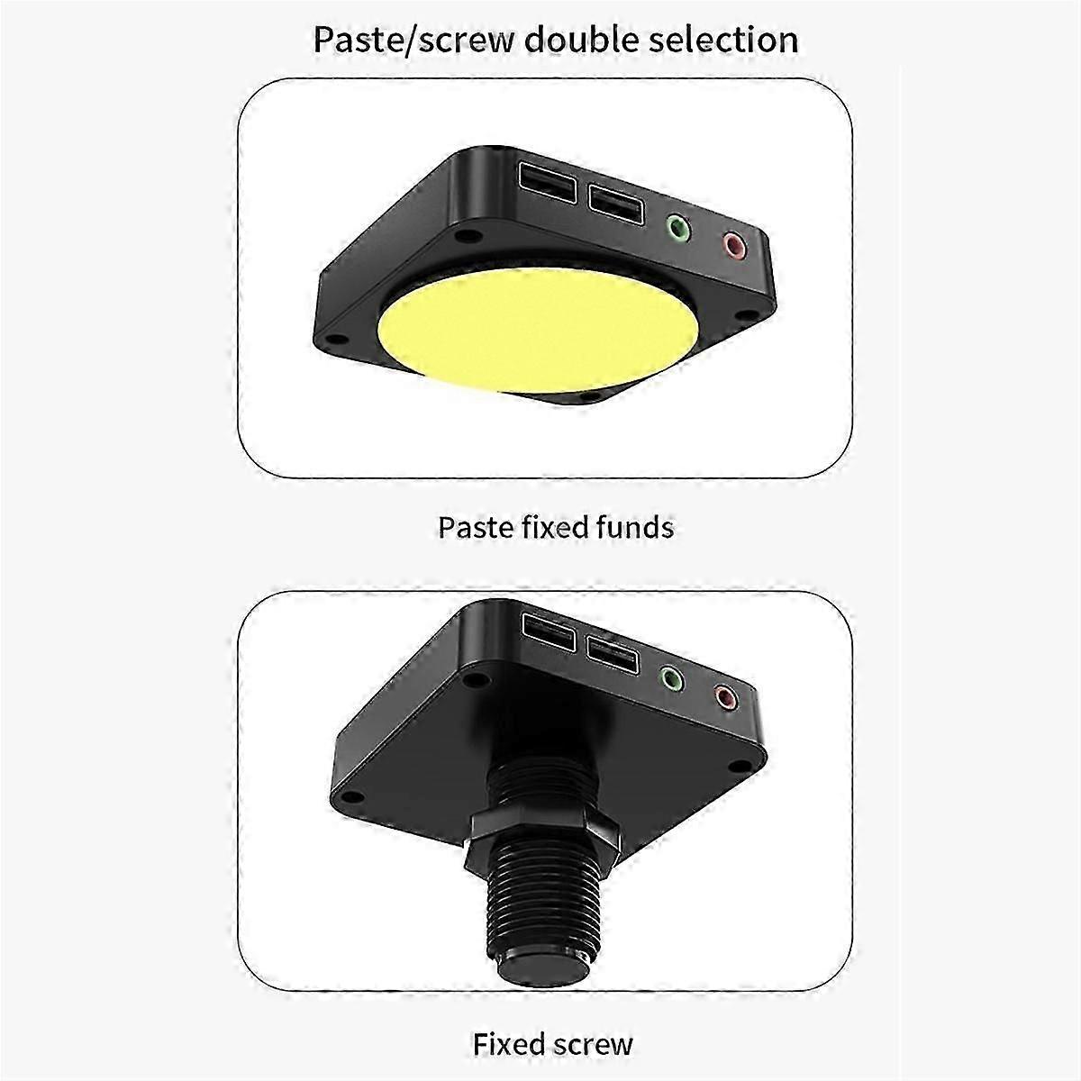 Computer Desktop Power Switch External PC Host Power Supply On/Off Push Button Switch, Dual USB Por