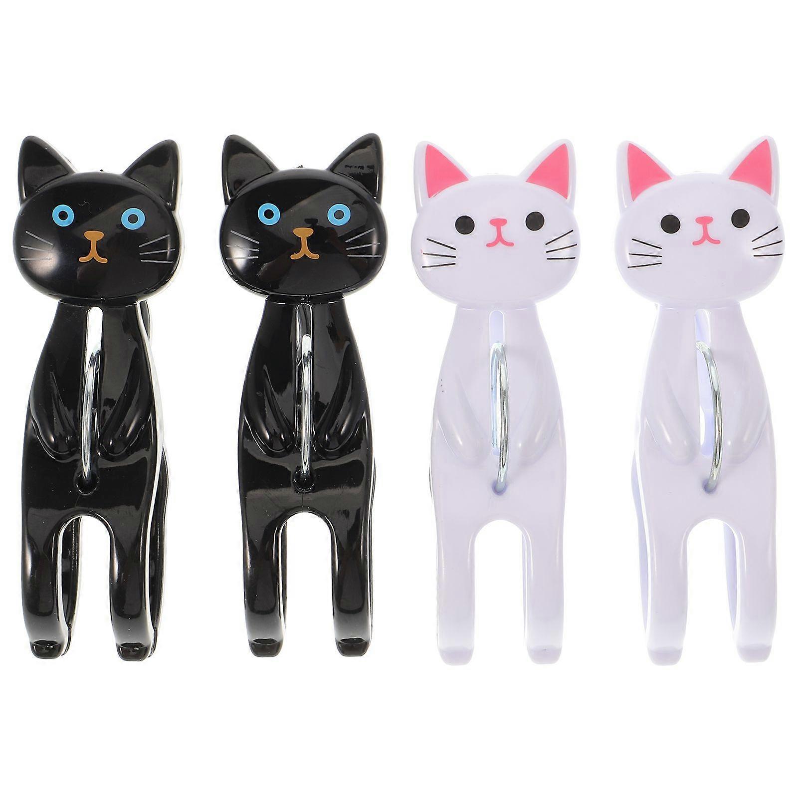 4Pcs Beach Towel Clips Cartoon Cat Shaped Clips Beach Towel Clamps Clothes Quilt Blanket Pegs