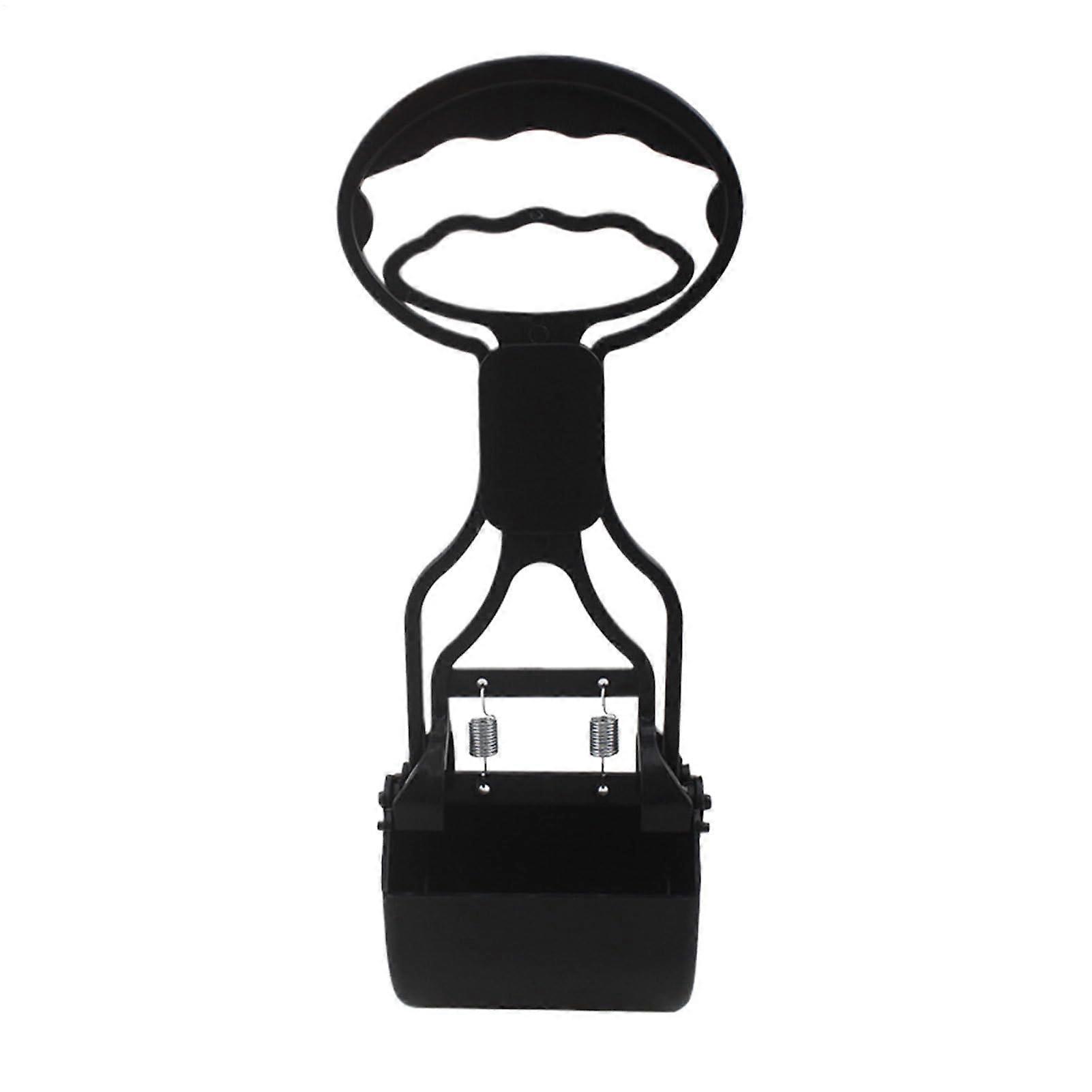 Foldable Pooper Scooper With Long Handle Black For Yard Garden Backyard Camping Pet Waste Pickup Hygienic Cleanup Tool