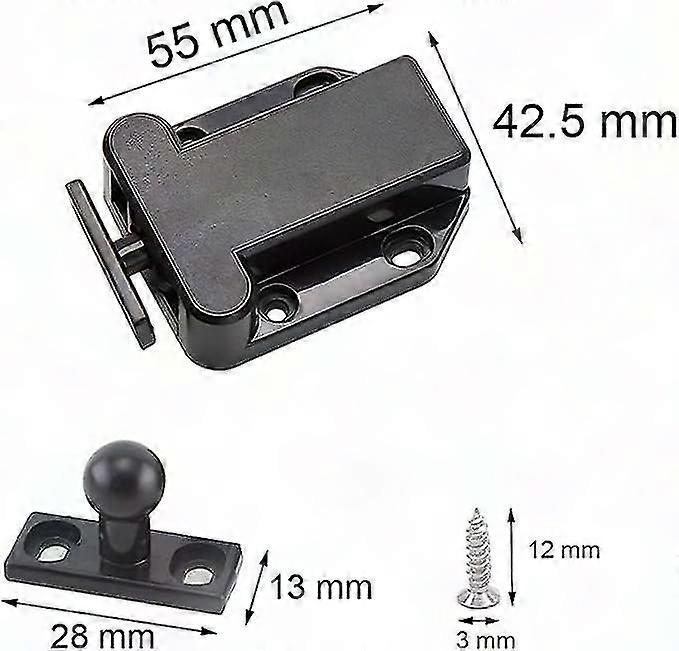 6-Piece Push to Open Cabinet Latches, Non-Magnetic Touch Release Drawer Latches for Furniture Doors & Closets