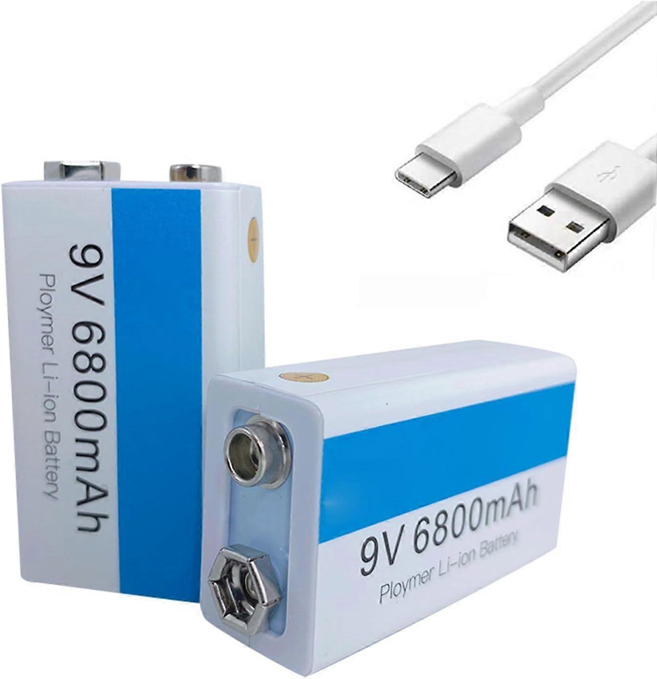 9V 6800mAh Lithium Rechargeable Battery 1-5Pack USB Charging 9 Volts Li-ion Square Battery for Toy Multimeter Microphone Backup Battery