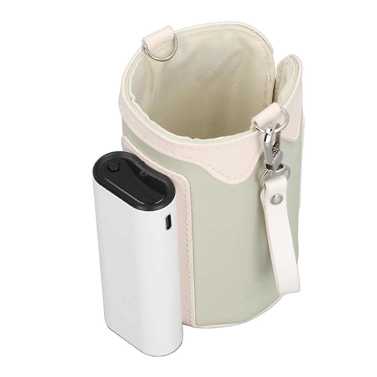 Portable Bottle Warmer, Digital Display 21 Gears Temp Adjustable Rechargeable Universal Milk Warmer Bag with Cover, for Home, On The Go (Green)
