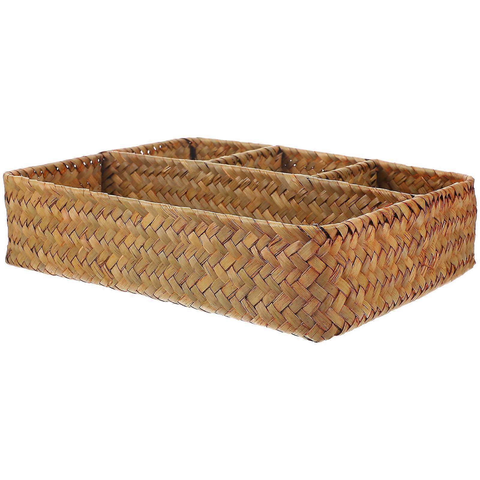 Storage Basket Hand Woven Woven Basket for Home Decor Grass Function 1Pack