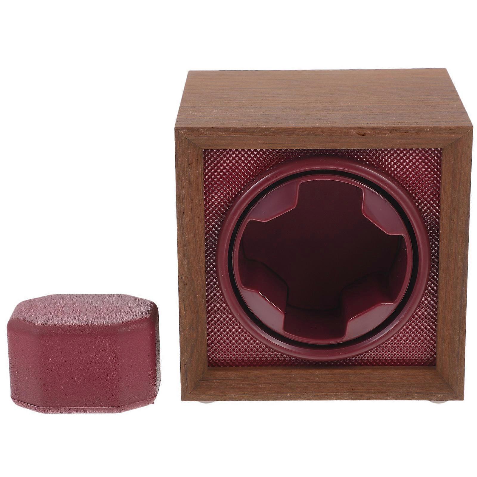 Electric Watch Winder for Business Partners Brown Wood Material with Watch Storage 1Pack