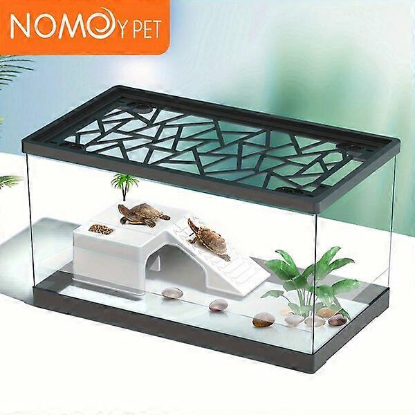 Reptile terrarium with lid and landscape accessories, comfortable and safe