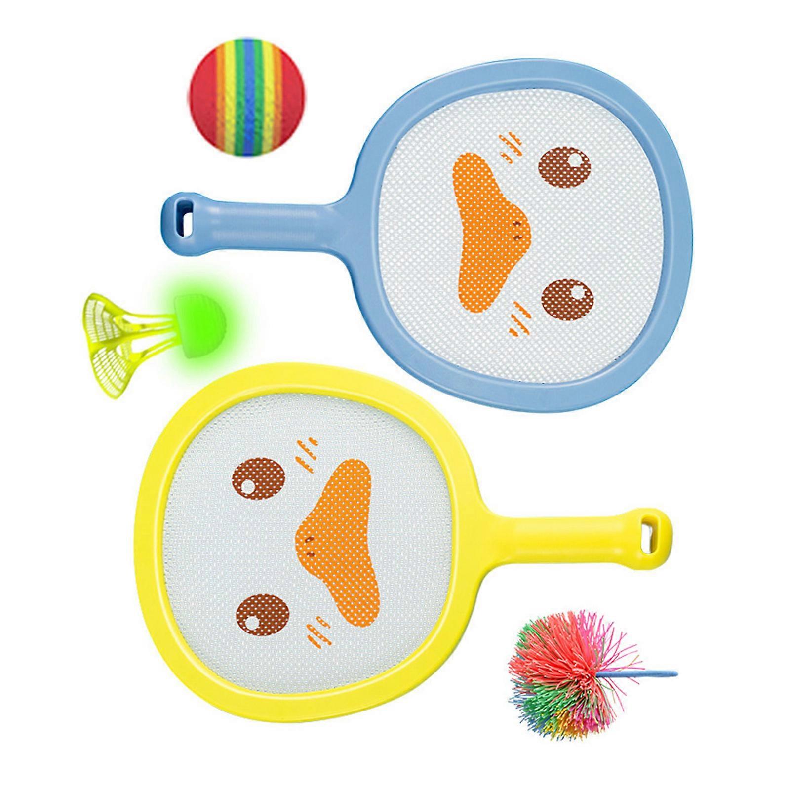 Childrens Light weight Tennis Badminton Rackets With Practice Balls Ideal For Beginners Coordination Development  Yellow