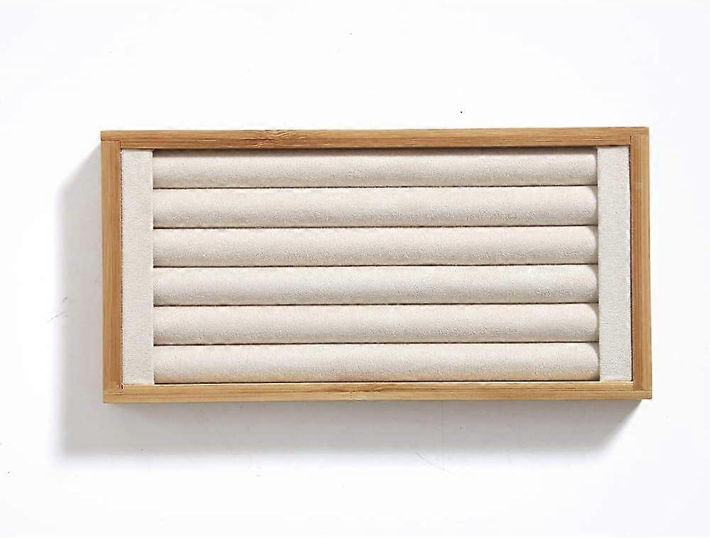 Bambu Ring Displayhållare Smycken Förvaringsbricka Organizer Ring Stativ För Hem
